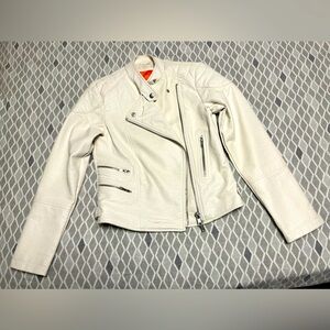 Joe Fresh faux white leather jacket size small